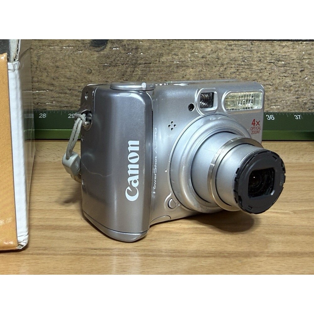 🔥Canon PowerShot A540 6MP Digital Camera 4x Zoom w/ Box SD Card Tested Working